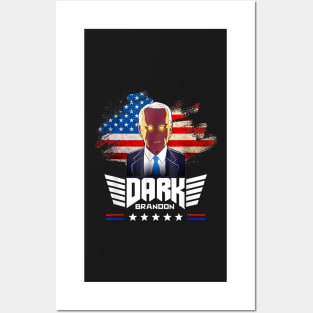 Dark Brandon funny Political America flag Posters and Art